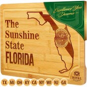 Wholesale - 15"x10" FLORIDA BAMBOO CUTTING BOARD, UPC: 850009397317